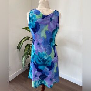 Vintage S.L Fashions Floral Sleeveless Women’s Dress Blue and Purple Size 6